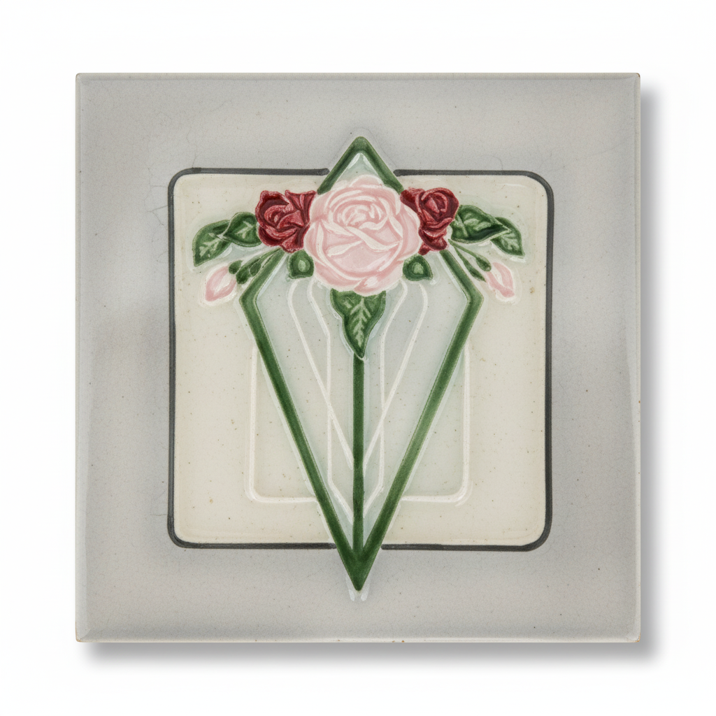 Pink & Burgundy Roses, Grey Background