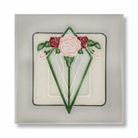 Pink & Burgundy Roses, Grey Background