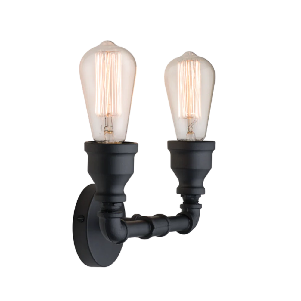 Plumbing Wall Sconce 2 Light Galvanised Bronze