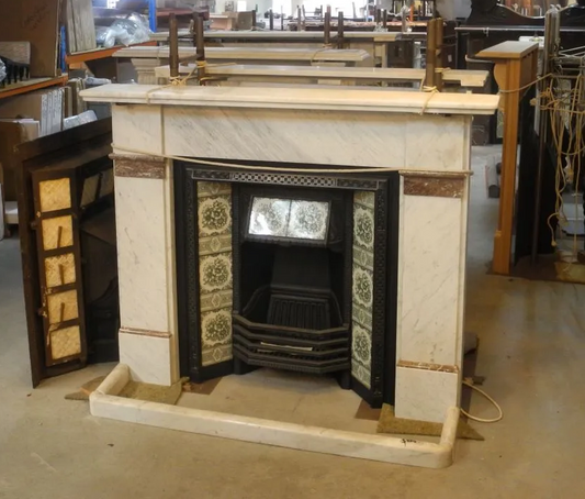 Large Turn of the Century Marble Fire Surround