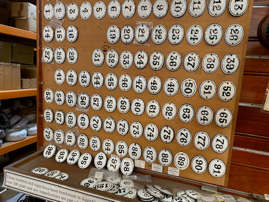 Black & White Enamel Numbers (Steel)