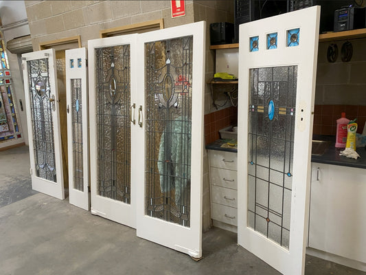 Set of 5 Federation Leadlight Doors