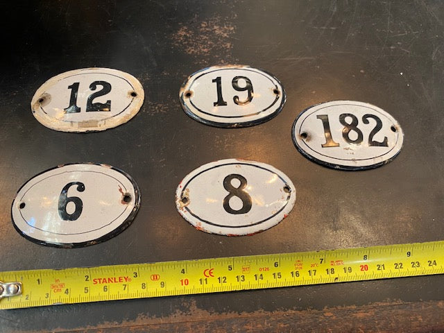 Black & White Enamel Numbers (Large)