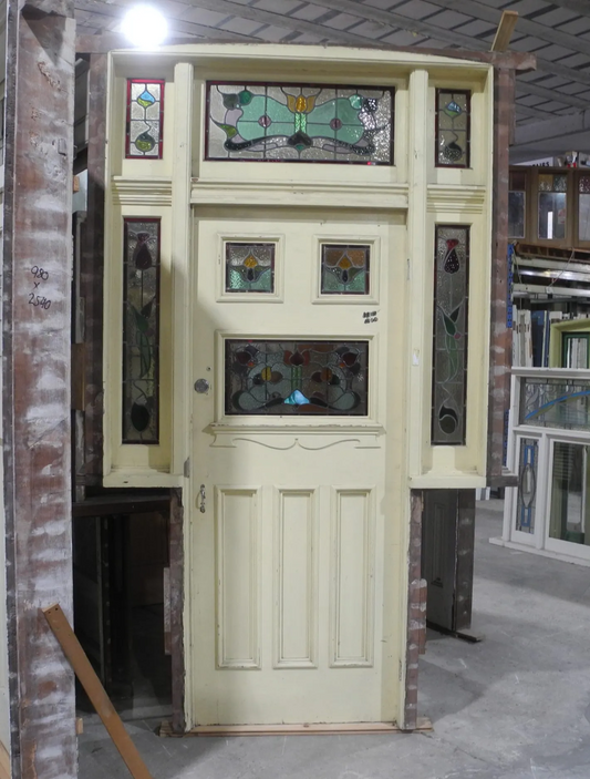 Spectacular Original Federation Leadlight Entranceway Door