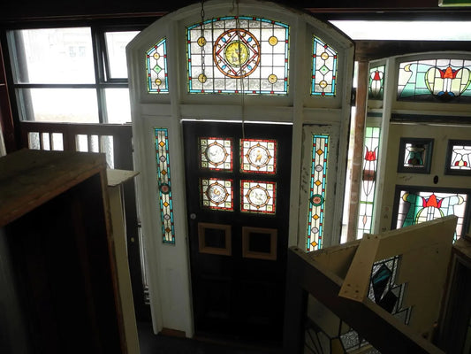 Victorian Hand Painted Leadlight Entranceway Door