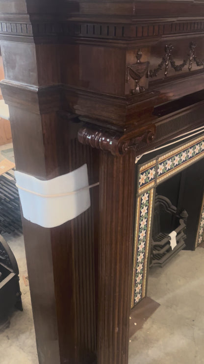 Neoclassical Jasperware Timber Fireplace Mantel