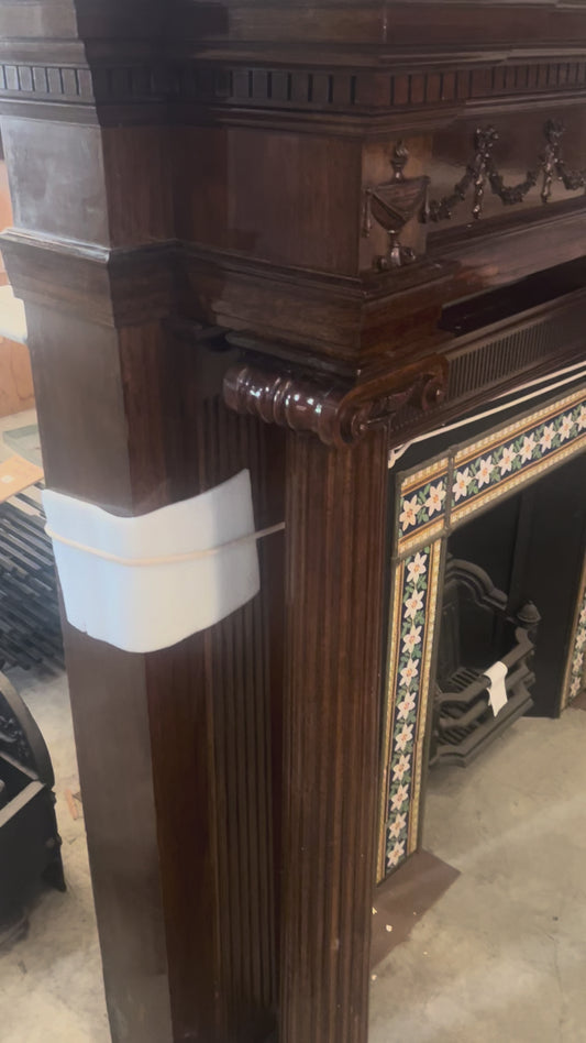 Neoclassical Jasperware Timber Fireplace Mantel