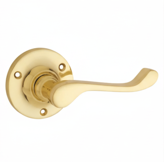 Victorian Lever - Round Rose Backplate