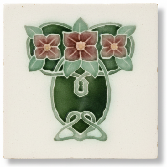 3 Pink Flowers on Cream Background